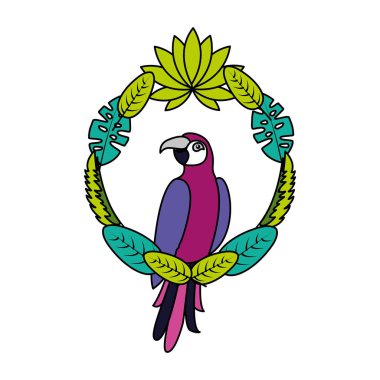 egzotik papağan kuş tropikal yaprak