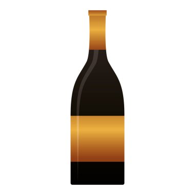 Beyaz arka plan üzerinde şampanya şişe