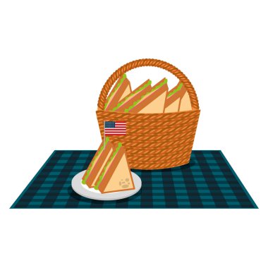 hasır sepet sandviç Amerikan bayrağı