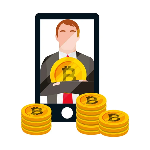 Bitcoin cryptocurrency fintech — Stock Vector