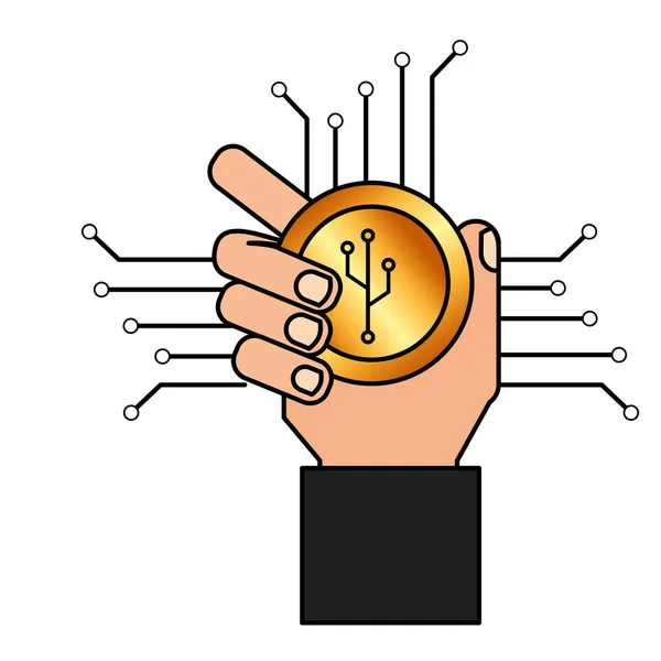 Bitcoin crypto-monnaie fintech — Image vectorielle