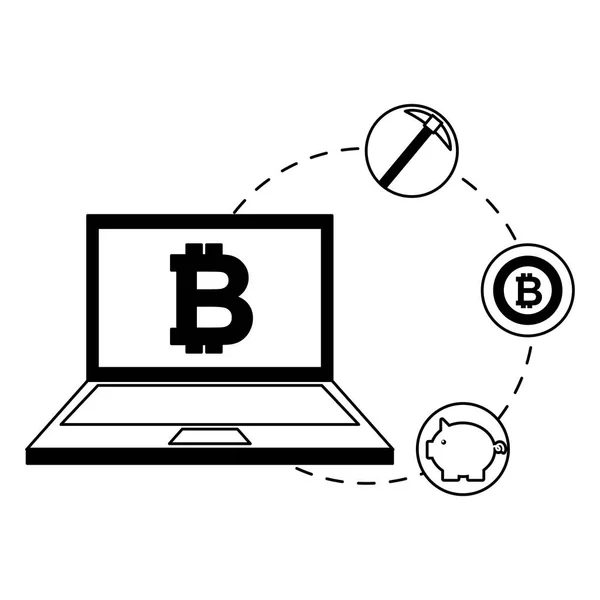 Bitcoin criptomoeda fintech — Vetor de Stock