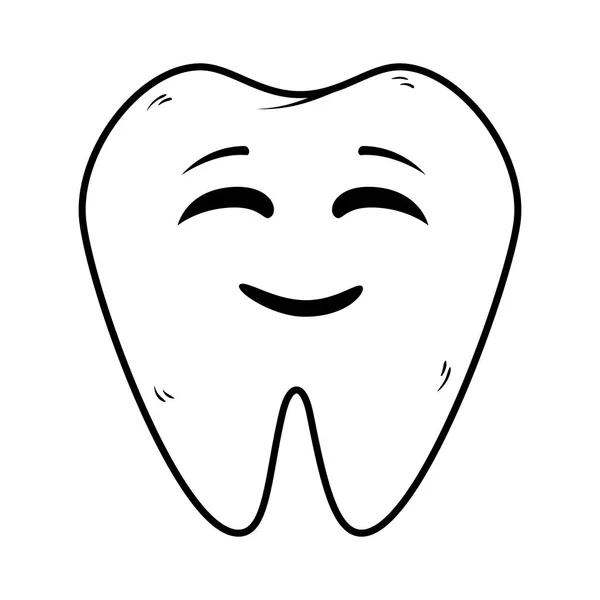 漫画牙齿快乐可爱的性格 — 图库矢量图片