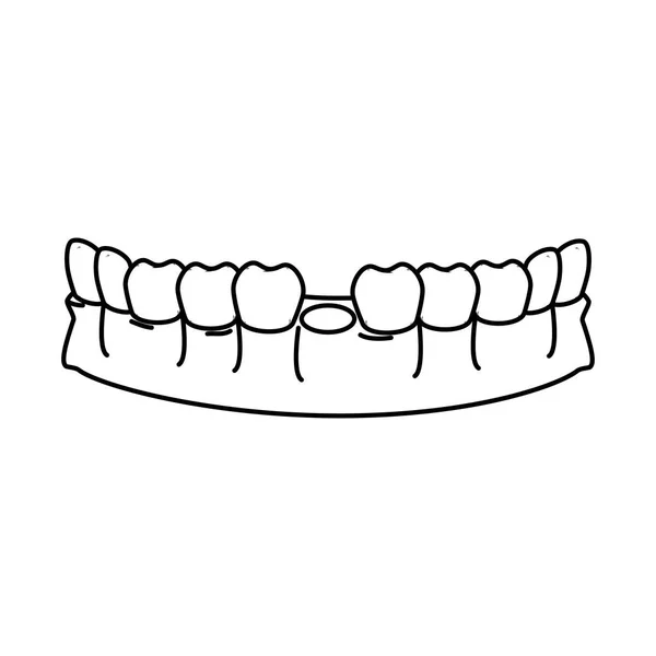 Ανθρώπινα δόντια χωρίς ένα δόντι — Διανυσματικό Αρχείο