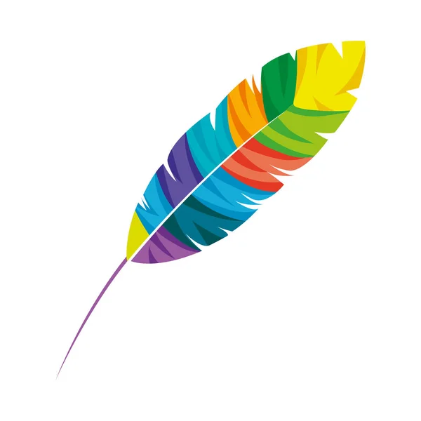 Pluma colores exóticos icono — Vector de stock