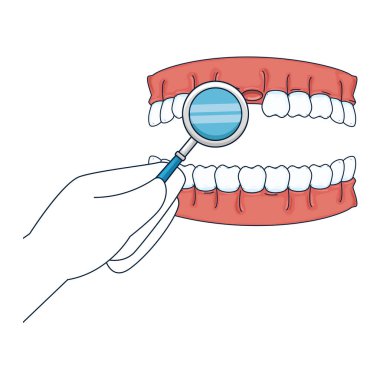 Büyüteç ile insan dişleri
