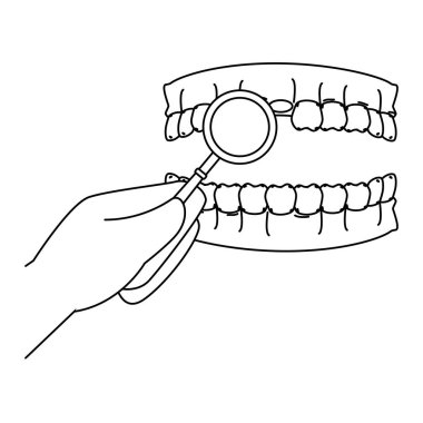 Büyüteç ile insan dişleri
