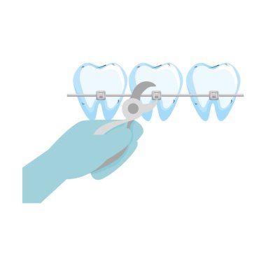 El ortodontist ve pense ile insan dişleri