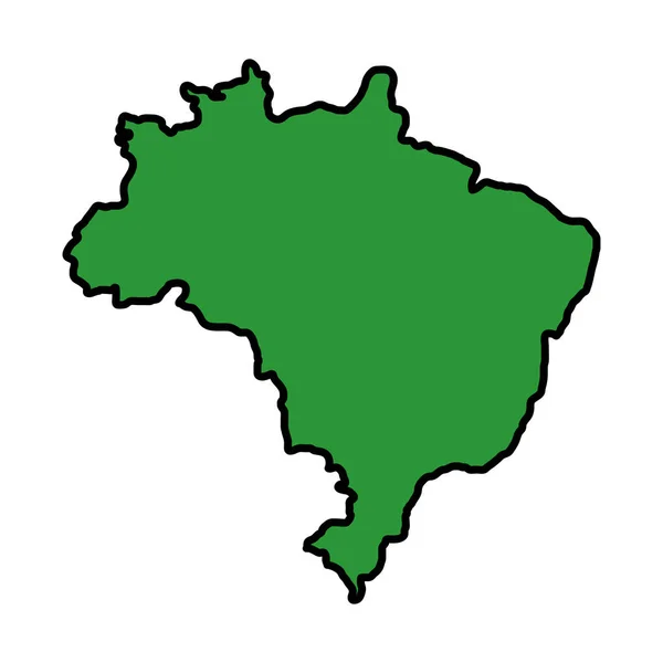 Brazilian map isolated icon — Stock Vector