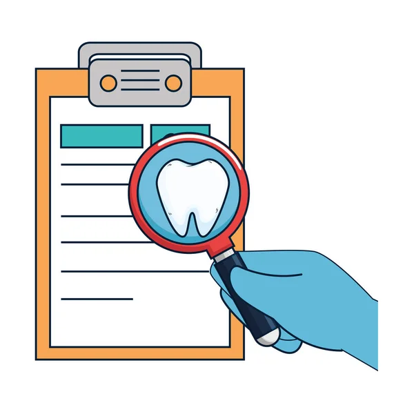Tandläkare checklista för ikonen — Stock vektor