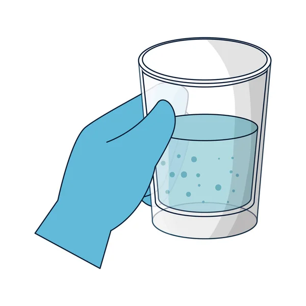 Ręka z szkło wodne — Wektor stockowy