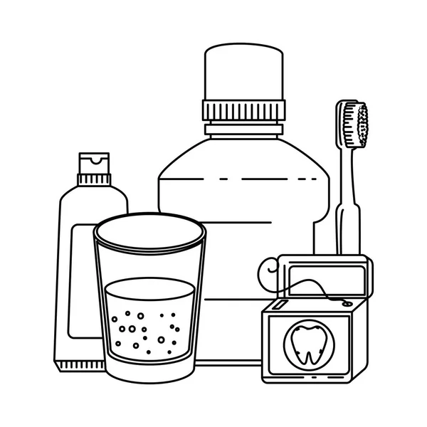 Iconos del equipo de higiene dental — Archivo Imágenes Vectoriales