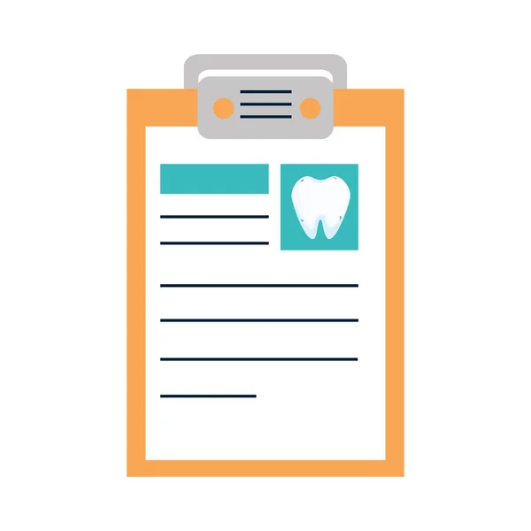 Liste de vérification du dentiste icône de commande — Image vectorielle