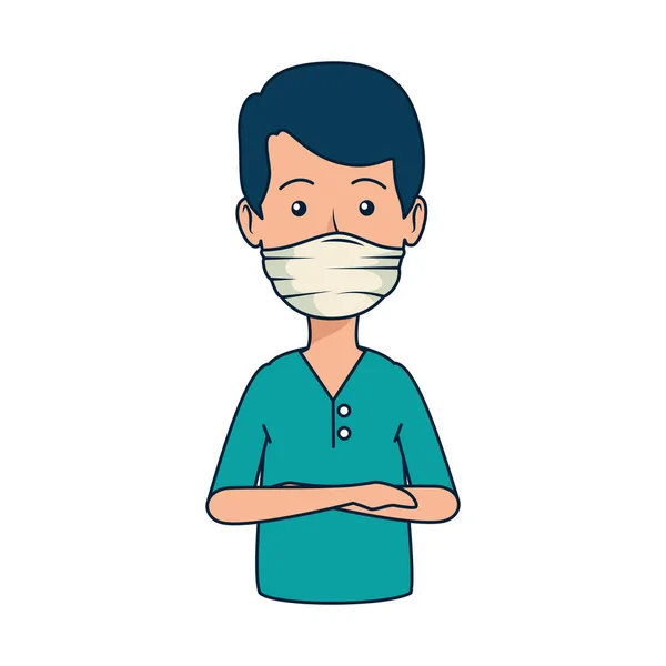 Jovem dentista boca cobrir avatar personagem —  Vetores de Stock