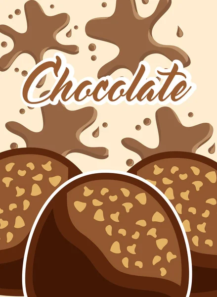 Chocolade cacao kaart — Stockvector