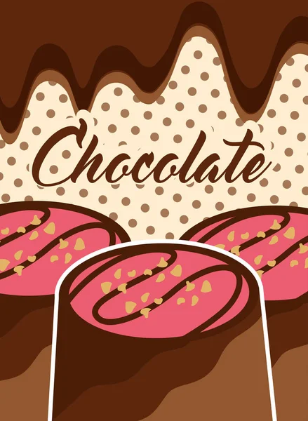 Csokoládé kakaó kártya — Stock Vector