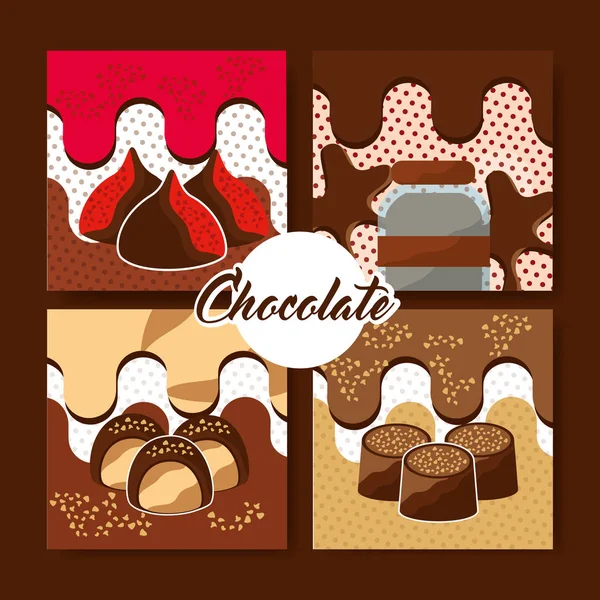 Csokoládé kakaó kártya — Stock Vector
