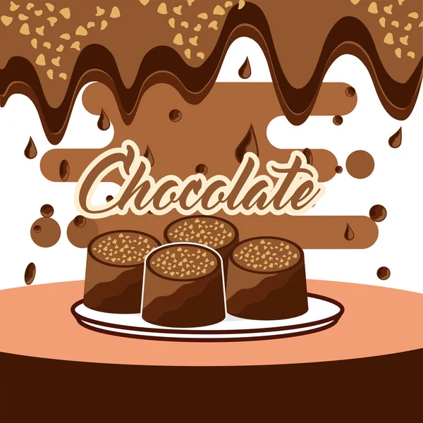 Chocolade snoep kaart — Stockvector