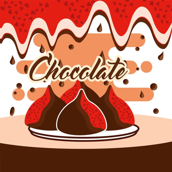 Chocolade snoep kaart — Stockvector