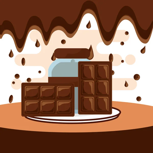 Chocolade snoep kaart — Stockvector