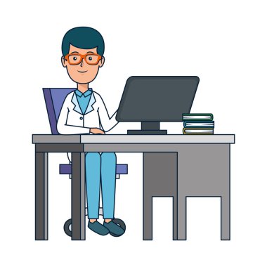 ofiste genç diş hekimi erkek