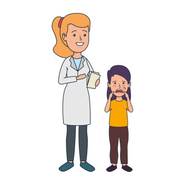 Kız hasta ile genç diş hekimi