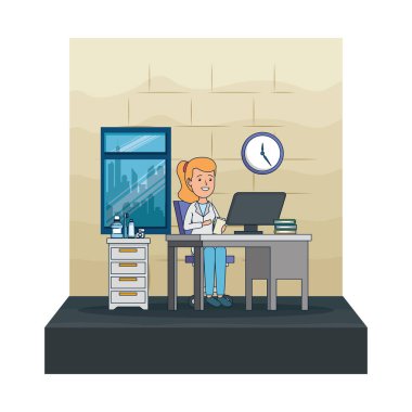 ofiste genç diş hekimi dişi