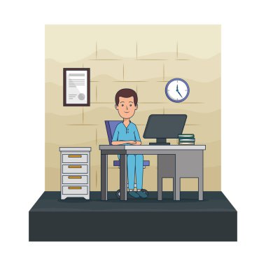 ofiste genç diş hekimi erkek