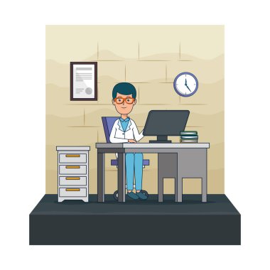 ofiste genç diş hekimi erkek