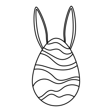 Tavşan kulağı Paskalya simgesi ile boyalı yumurta