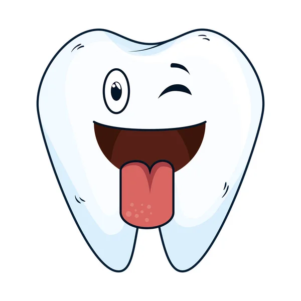 Персонаж комического зуба счастливый Кавайи — стоковый вектор