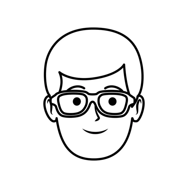 头戴眼镜的年轻人 — 图库矢量图片