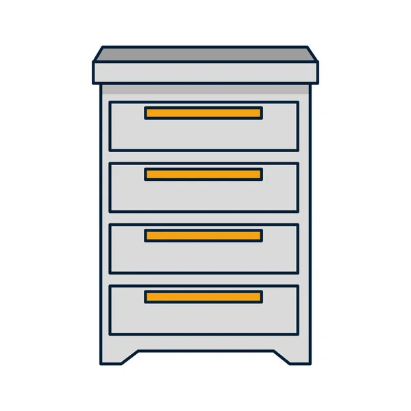 Holzschublade isolierte Ikone — Stockvektor