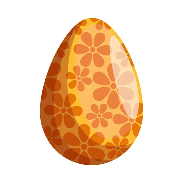 Яйце розмальоване щасливим Великоднем з квітами — стоковий вектор