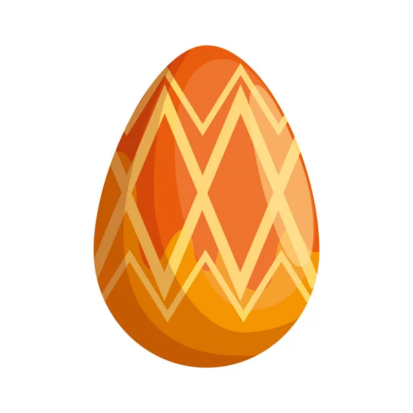 Ei bemalt fröhliche Ostern mit geometrischen Figuren — Stockvektor