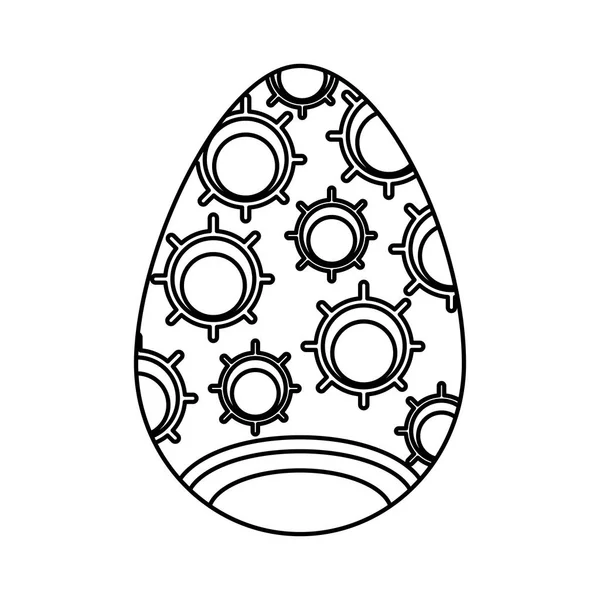 Ei geschilderd gelukkig Pasen-pictogram — Stockvector