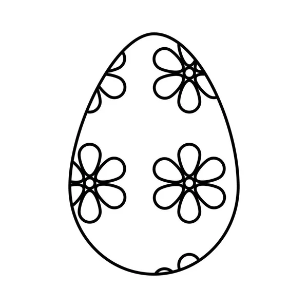 Huevo pintado feliz Pascua con flores — Vector de stock