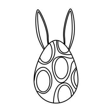 Tavşan kulağı Paskalya simgesi ile boyalı yumurta