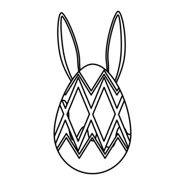 Tavşan kulağı Paskalya simgesi ile boyalı yumurta