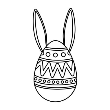 Tavşan kulağı Paskalya simgesi ile boyalı yumurta