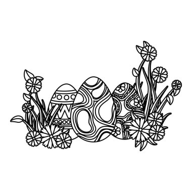 çiçek dekorasyon ile boyalı yumurta