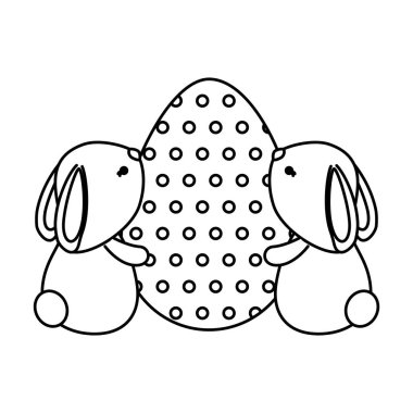 sevimli tavşanlar Boyalı Paskalya yumurta çift