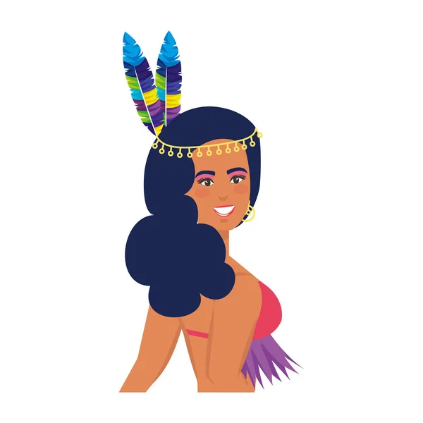 Güzel Brezilyalı garota karakter — Stok Vektör