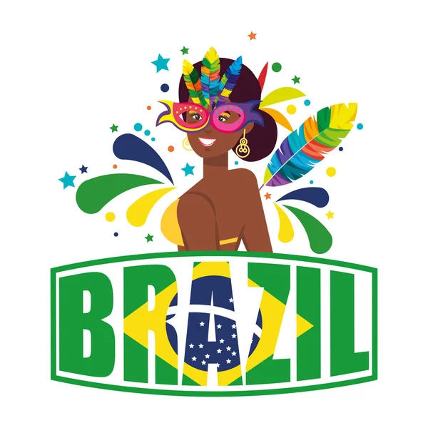 美丽的巴西加罗塔与巴西标签 — 图库矢量图片