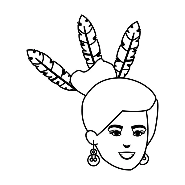 Gyönyörű brazil garota fej karakter — Stock Vector