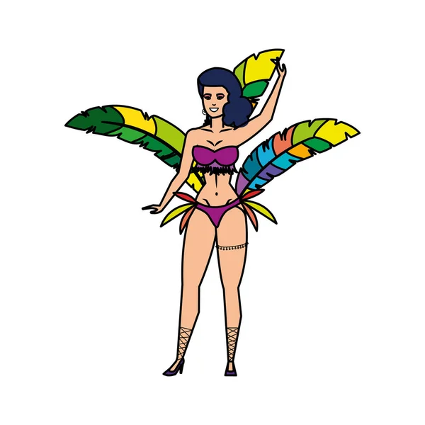 Όμορφο βραζιλιάνικο garota χαρακτήρα — Διανυσματικό Αρχείο