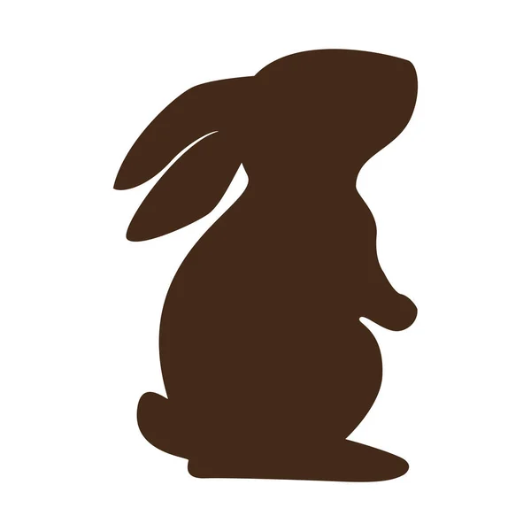 Mignonne silhouette de personnage de lapin — Image vectorielle