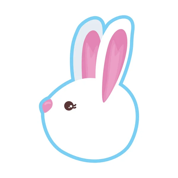 Personnage de tête de lapin mignon — Image vectorielle