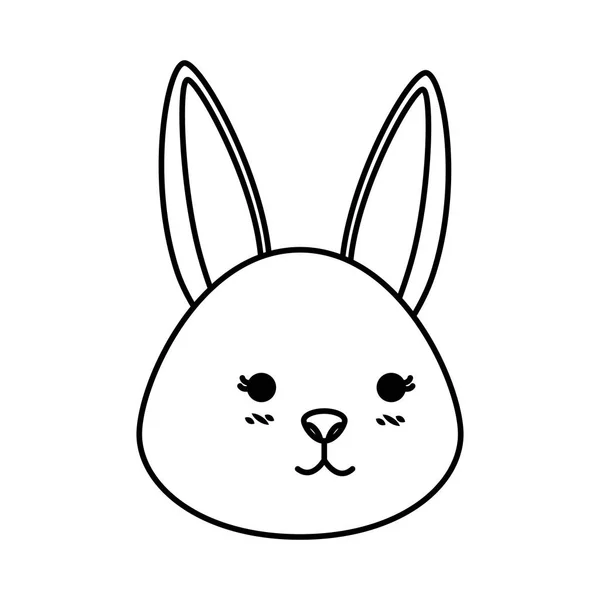 Personnage de tête de lapin mignon — Image vectorielle