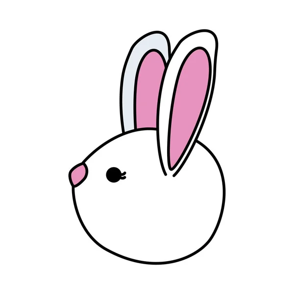 Lindo conejo cabeza carácter — Vector de stock